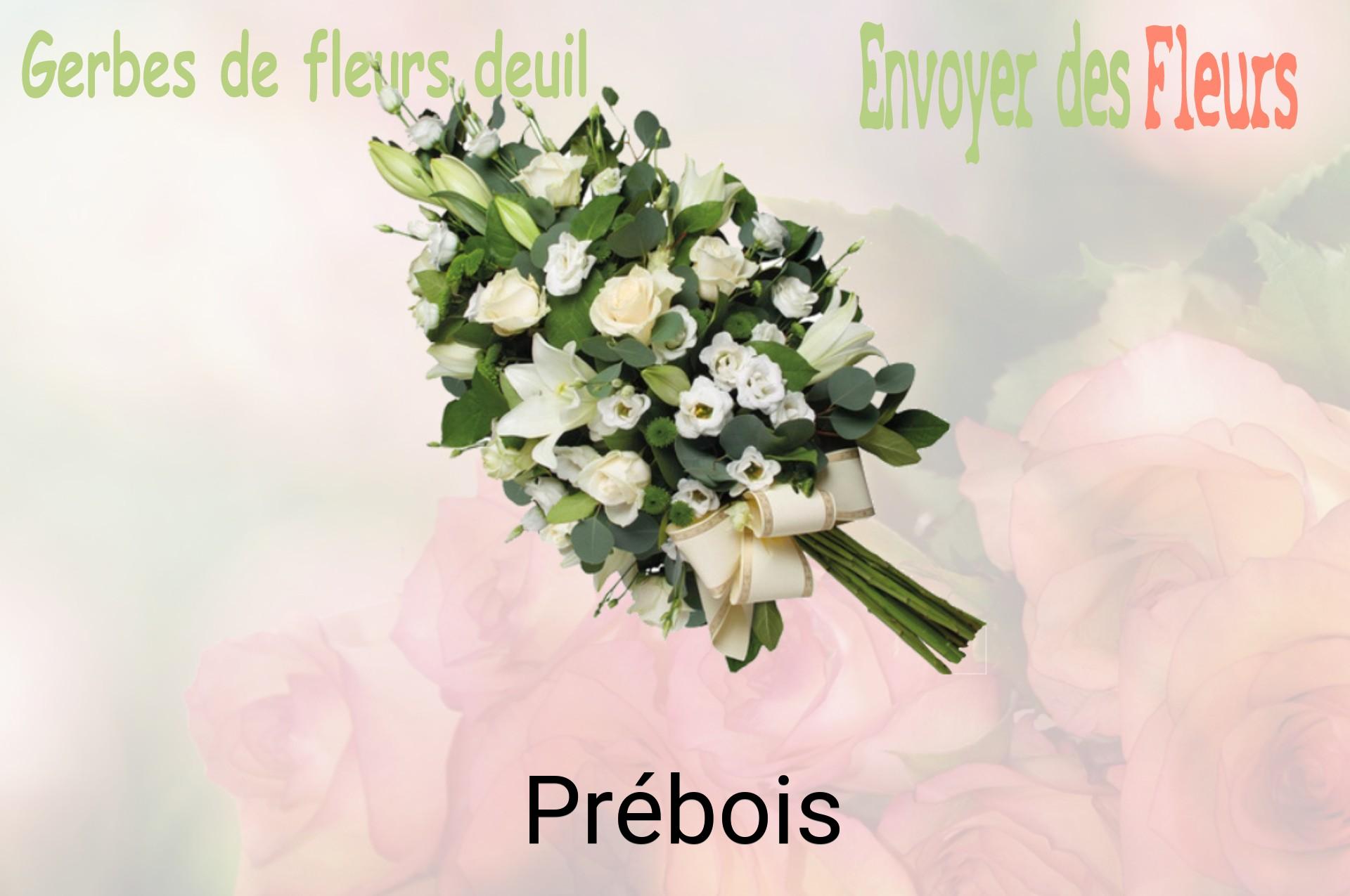 Gerbe de fleurs de deuil livrée à Prébois